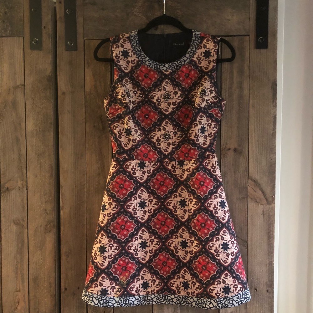 Embellished A-line cocktail dress